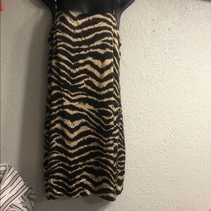 Gianni Bini Black and Tan Zebra Print Mini Dress